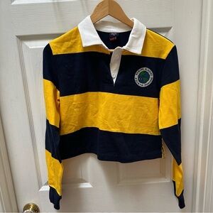 Rowing Blazers Yellow and Black Striped Crop Top